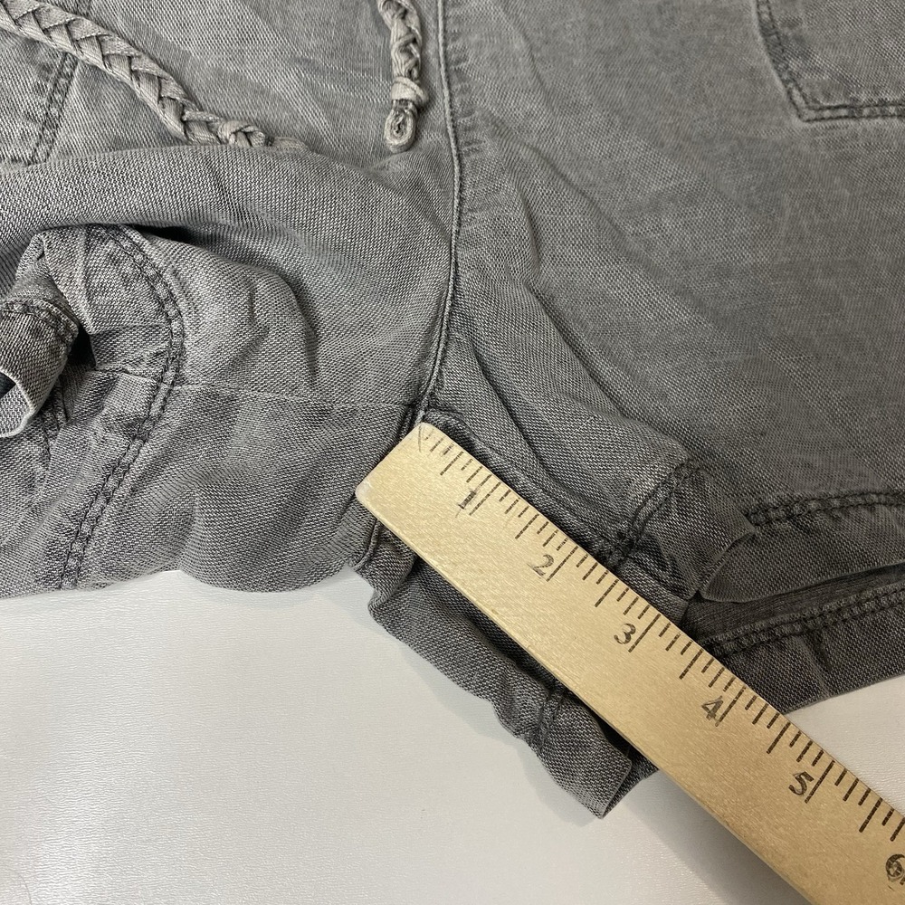 Nicole Miller New York Romper Sz L Linen Lyocell Blend Braided Belt Button Front - Picture 11 of 14